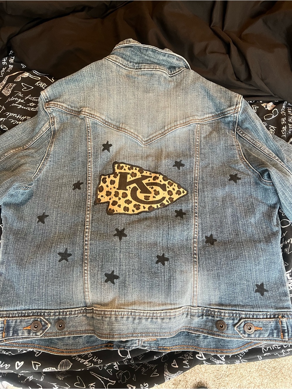 Custom KC Denim Jacket - Blue jeans. Kansas City. Stars.